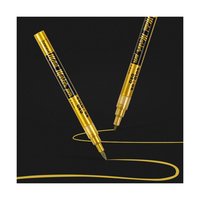 Marqueur de peinture à base d'huile, couleur métallique, fournitures festives, stylo de signature, pointe rigide 2,0 mm de largeur, papier, 20 couleurs or et argent, non effaçable