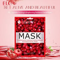 Masque facial en feuille aux fruits (concombre, myrtille, grenade, pamplemousse) pour le soin de la peau