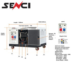 센시 자동 발전기 교류 발전기 220v 230v 15kva 디젤 발전기 모바일 유형 8kva 10kva 옵션 - Product Image 3