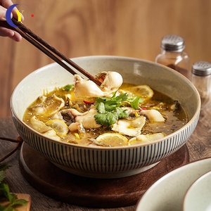 Grand bol à soupe en céramique pour la maison, récipient spécial pour les tranches de viande bouillie, ensemble de vaisselle - Product Image 1