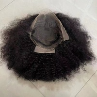 Perruque Frontale 13x4 Cheveux Humains Afro Kinky pour Femmes, Pré-Épilée, Densité 350%, Bandeau Bouclé, Cheveux Brésiliens