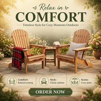 Fauteuil de patio d'extérieur US STOCK, chaise pliante Adirondack en bois de cèdre semi-assemblée