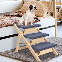 2-in-1 Faltbare Modische Haustier-Rampe und Treppe, Tragbare Umweltfreundliche Rutschfeste Hunde- und Katzen-Sicherheitsrampe aus Massivholz