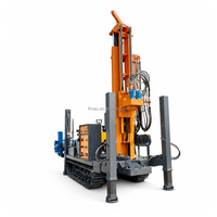Petite foreuse hydraulique sur chenilles de 200 m pour puits d'eau, avec moteur diesel, pour forage à la boue et à l'air