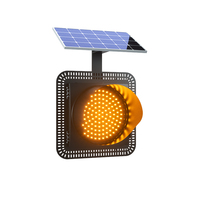 Feux de signalisation routière LED jaunes de 300 mm, alimentés par énergie solaire, clignotants