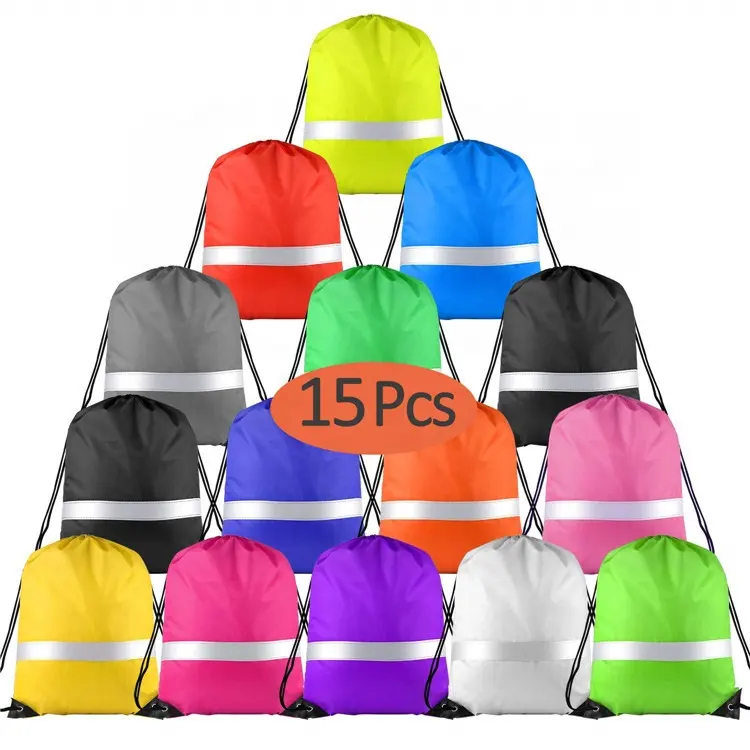 Custom Logo Printing Sports Backpack 210D Polyester Drawstring Bag