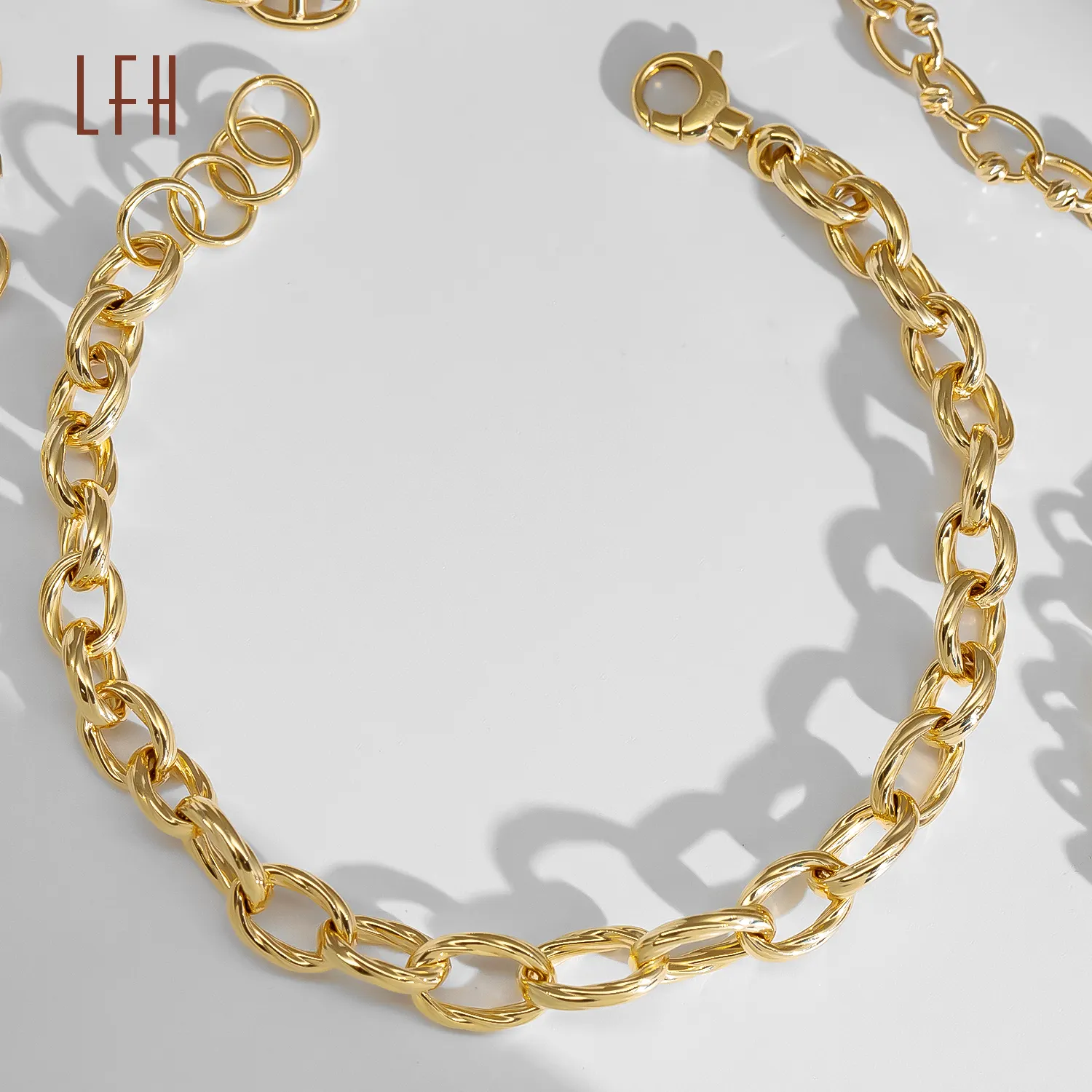 Venta al por mayor 18K Real Pure Gold Custom Hollow Chain Bracelet Oro 18K original Gold Jewelry 18K Real