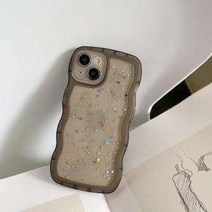 Funda Transparente Suave con Borde Ondulado y Purpurina de Resina para iPhone 17 Pro Max, Compatible con iPhone 16 Pro, 15/14 - Product Image 6