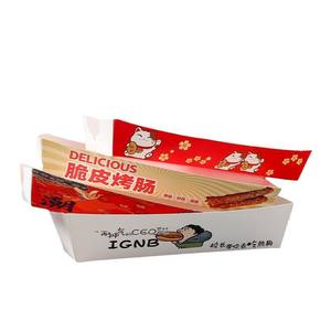 מגשי אריזות מזון, קופסאות נייר קראפט מבריקות ועמידות למים, לאריזת חטיפים, עוגות, נקניקיות, אוכל לקחת, קורן דוג קוריאני חד פעמי - Product Image 1