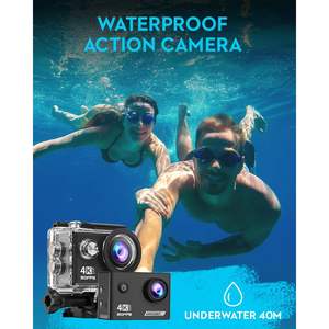 Cámara de Acción 4K, Tarjeta SD de 64 GB, Resistente al Agua 30M, WiFi, Pantalla de 2 Pulgadas, Cámara Deportiva, 2 Baterías AAA - Product Image 2