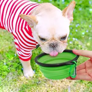 Manufacture Customize Portable Silicone Foldable Dog Bowl Food Water Feeding TPE Collapsible Pet Bowl