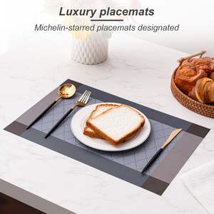 Tabletex Ensemble de sets de <span class=keywords><strong>table</strong></span> de luxe en PVC de haute qualité, sets de <span class=keywords><strong>table</strong></span> en <span class=keywords><strong>vinyle</strong></span> plastique tissé de qualité pour utilisation en restaurant - Product Image 6