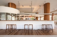 Comptoir de vitrine de restaurant haut de gamme personnalisé pour présentation gastronomique