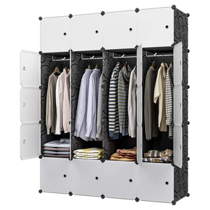 Assembler Almirah Cube Armoire en plastique Armoire bon marché pliable PP Maison Panneau moderne Armoire pour vêtements - Product Image 1