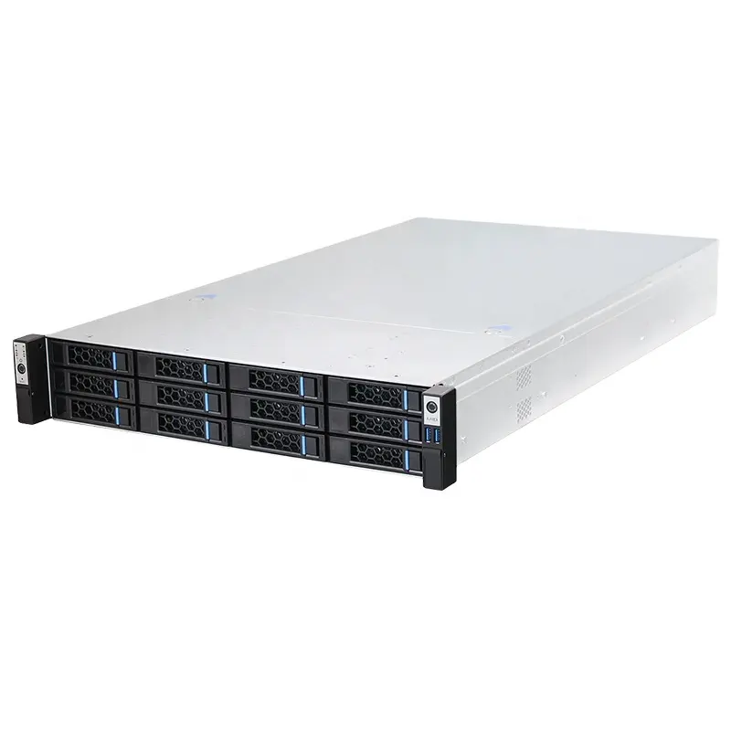 2U 12bays rack Dual GPU Slots AI Storage Server Barebone with Dual Xeon E5 processors