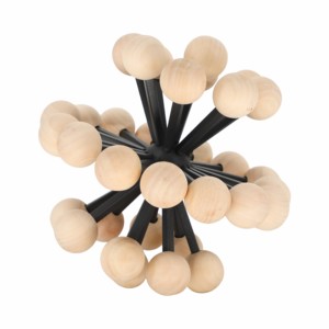 Sfera Decorativa con Pomelli in Legno, Scultura Moderna in Metallo e Legno per Soggiorno, Ufficio, Bagno - Product Image 2
