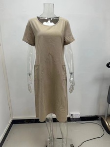 Vestidos Casuales de Verano para Mujer, Estilo Bohemio, de Algodón, Manga Corta, con Bolsillo, Holgados, Talla Grande, Vestido de Verano - Product Image 5