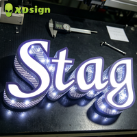 Enseignes électroniques LED personnalisées XDsign, alphabet acrylique 3D, éclairage frontal et arrière, néon publicitaire, télécommande, décoration