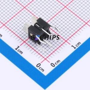 TSL06121-072B830BF-1B01 Tactile Switch Through hole-6P,6x6mm Switch Single Pole Single Throw Rectangle Button 2.5N 6mm - Product Image 2