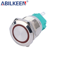 Interrupteur de verrouillage étanche en acier inoxydable avec lampe LED Interrupteur à bouton-poussoir IP67 en métal