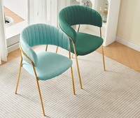 Ensemble de chaises de salle à manger en velours de style moderne pour salons, chambres, hôtels, restaurants et usage commercial