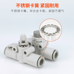 Vanne de régulation de vitesse AS1201F-M5-04A pour tuyau pneumatique, connecteur pour eau, gaz, huile, personnalisable OEM - Product Image 2