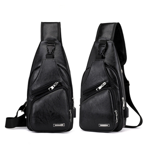 Sac bandoulière personnalisé en cuir véritable pour homme avec port de chargement USB Expédition rapide Commande urgente Réduction tarifaire - Product Image 2