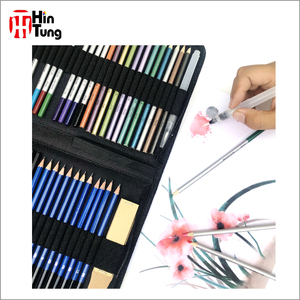 Hintung 52PCs Juego de lápices para dibujar y dibujar en estuche de nylon con colores vibrantes y plomo suave como suministros de arte - Product Image 3