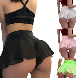 Shorts sexys con volantes para mujer en negro, rojo, blanco y rosa, tela de gasa, estilo lindo, lencería, disfraz, ropa de verano - Product Image 5