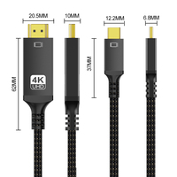 Venta al por mayor tipo C macho 4K a HDMI macho V138 carcasa de aluminio R ángulo Adaptador convertidor Cable 4K USB Cable para Audio Video