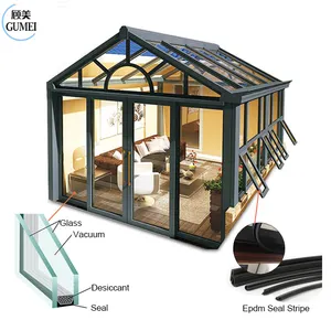 Freestanding Conservatory Sunroom Customized Double-hipped Cheap Price 4 Season Glasshouse