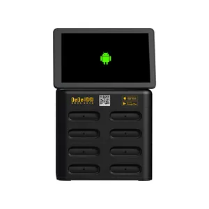 Commercial Outdoor Universal Certification 8 Slots Sharing Powerbank Station With Screen With IOT Card Reader ABS/Vo Fire-proof