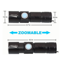 Lampe de poche LED rechargeable par USB 4 modes de travail Zoom 395NM pour vérification des pierres précieuses Lampe à urine pour animaux de compagnie