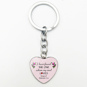 Mignon <span class=keywords><strong>Bible</strong></span> Psaume Coeur Jésus Prière Verre Pendentif Porte-clés L'écriture Foi Chrétienne Devis Bijoux - Product Image 6