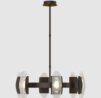 XINZHONG Nordic Villa lujo americano comedor LED colgante lámpara latón cristal candelabro cobre colgante iluminación