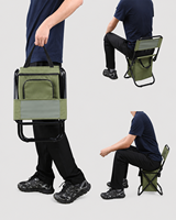 Chaise de pêche pliable portable avec cadre en fer, dossier, sac isotherme et pochette de rangement pour camping en plein air, jardin, pique-nique, voyage