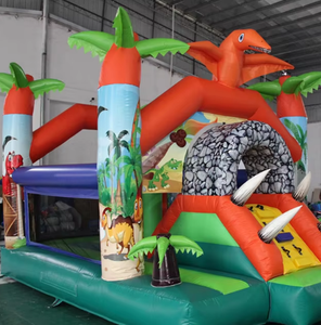 แทรมโพลีนเป่าลมกลางแจ้งสำหรับเด็กรูปไดโนเสาร์ปราสาทเป่าลมธีมป่าตามประเพณี - Product Image 5