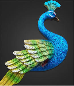 Hogar moderno decorativo 3D Metal decoración escénica forma de pavo real Reloj de pared <span class=keywords><strong>alarma</strong></span> de pared reloj de pavo real Reloj de pared - Product Image 3
