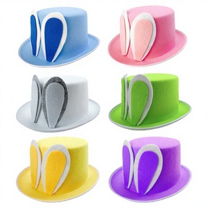 Chapéu de Festa Orelhas de Coelho SOLPOP, Acessório de Cosplay para Mulheres e Homens, Chapéu Fedora Jazz de Coelho para Páscoa e Halloween - Product Image 1