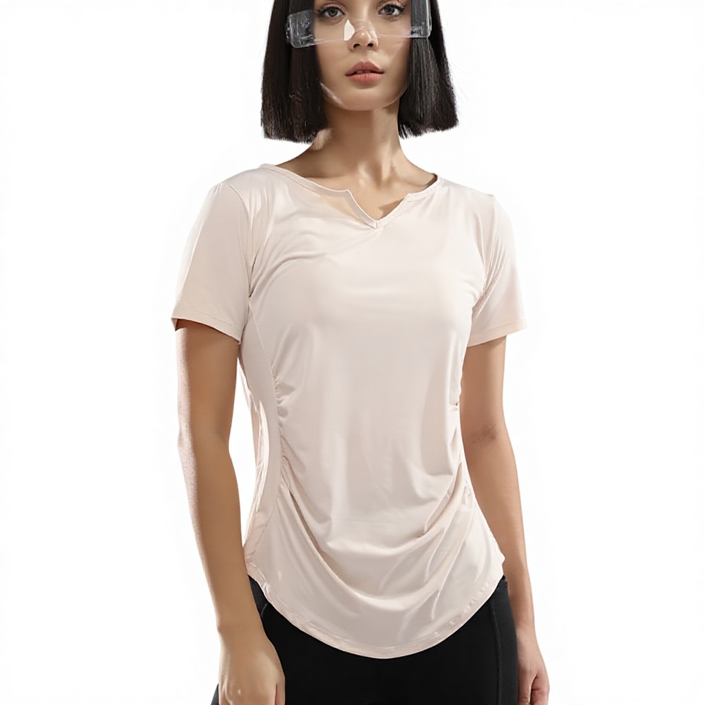 Women's Slim-fit Yoga Fitness Sports Top Quick Dry Spandex/Nylon Mesh Short Sleeve Solid for Morning Running Training