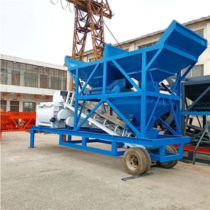 Planta Mezcladora de Concreto Móvil HZS60 Fabricada en China, 60m3/h, Pequeña Planta Dosificadora de Concreto Eléctrica para la Industria de la Construcción - Product Image 1