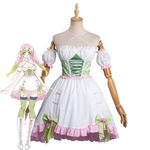 Disfraz de <span class=keywords><strong>Kanroji</strong></span> <span class=keywords><strong>Mitsuri</strong></span>, Disfraz de Anime <span class=keywords><strong>Cosplay</strong></span>, Vestido Lolita de una Pieza, Incluye Calcetines - Product Image 1