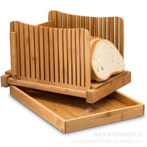 Bamboo <b>Bread</b> Slicer Wood <b>Knife</b> Holder Kitchen <b>Bread</b> Cutter For Toast Storage Tray - Product Image 5