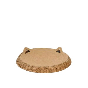 Rascador de ratán duradero de doble propósito para gatos, cama grande blanca para gatos para todas las estaciones, rascador de ratán color caqui. - Product Image 2