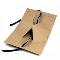 Sac d'emballage de bijoux personnalisé de luxe en carton pliant sac cadeau en papier avec nœud papillon