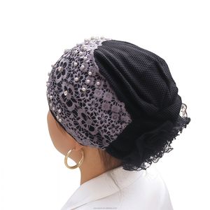 YASEEN - Pañuelo Musulmán Elástico y Suave con Capa Interior de Encaje, Gorro Islámico, Pañuelo para la Cabeza de Mujer India, Transpirable - Product Image 6