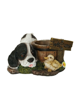 Créatif maison jardin décor chiot jouant avec canards dessin animé résine pots de fleurs plante succulente jardinières micro jardin pots de bonsaï