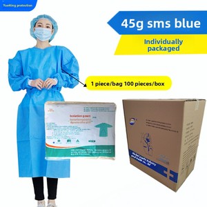 OEM Maßgefertigter Einweg-Isolationskittel Wasserdicht mit <span class=keywords><strong>Daumen</strong></span>öse Plastik-Isolationsschürze Großhandel - Product Image 2