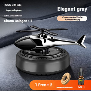 Diffuseur d'arômes de voiture solaire rotatif en forme d'avion, décoration parfumée, désodorisant pour console centrale - Product Image 6