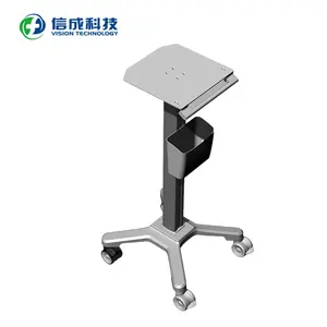Manufacturer Mobile Medical Trolley For Laptop With Storage Basket And Sheet Metal Equipment Panel Medical Trolley